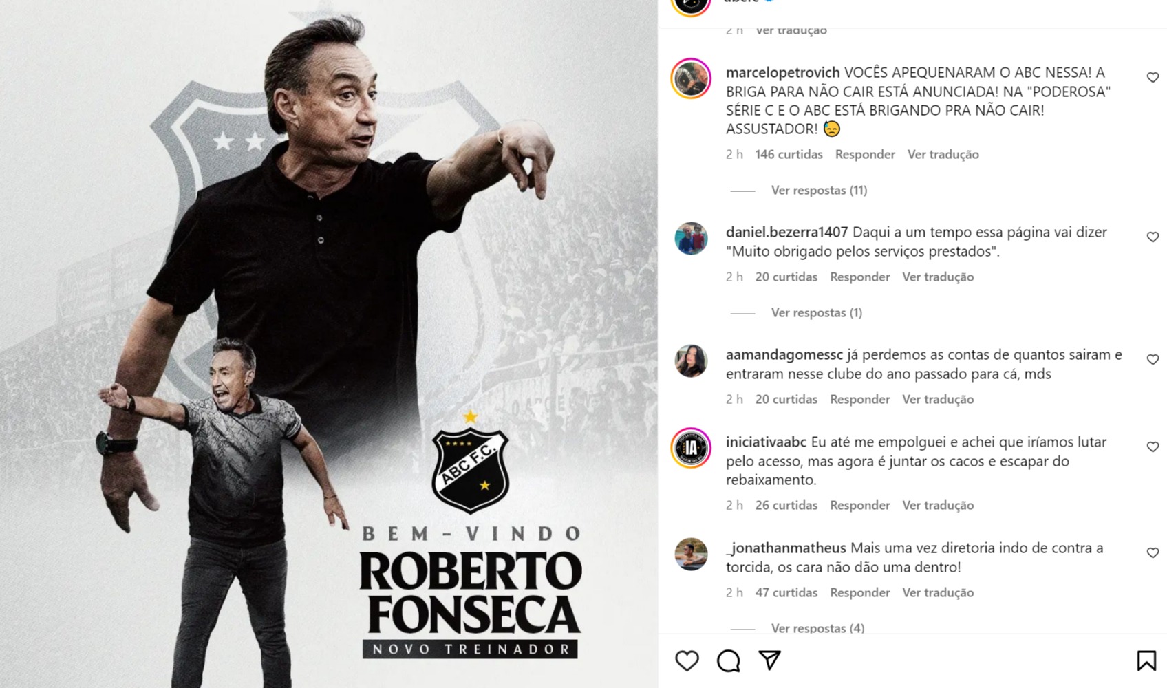 [VIDEO] ABC confirma Roberto Fonseca e torcedores protestam: "Rumo à Série D"