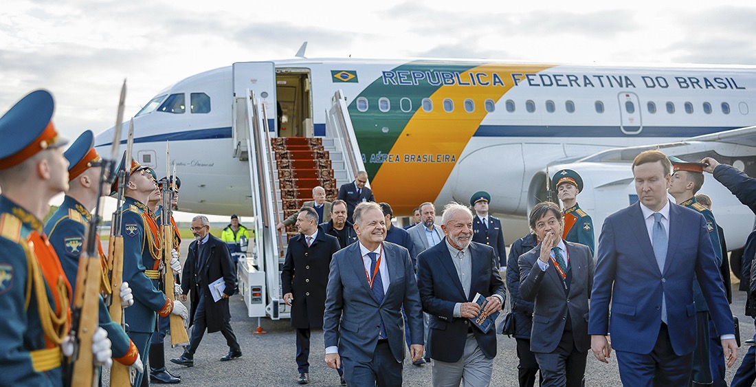 Presidente da República, Luiz Inácio Lula da Silva, durante chegada a Moscou. Aeroporto Internacional de Moscou – Vnukovo. Foto: Ricardo Stuckert / PR