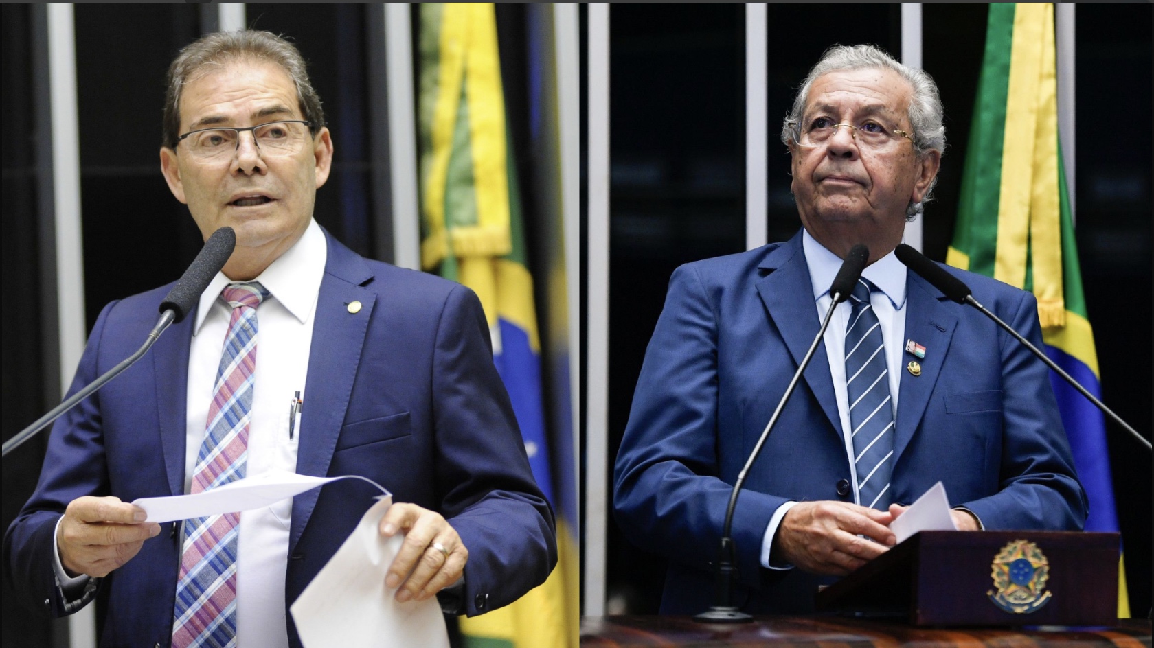O deputado Paulinho da Força (e), e o senador Jayme Campos (d) • Billy Boss/Câmara dos Deputados/Jefferson Rudy/Agência Senado