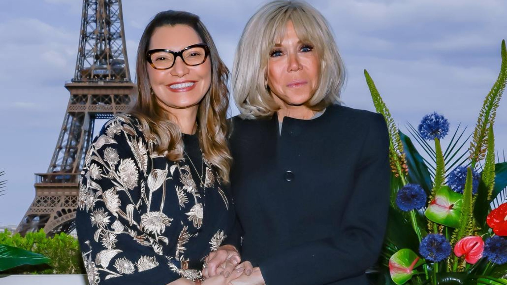 Janja e Brigitte Macron em Paris
