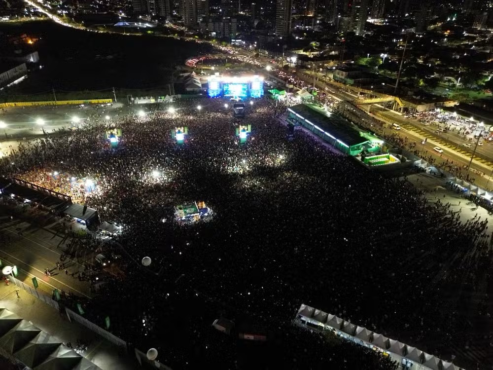Shows do São João de Natal reuniram 150 mil pessoas na Arena das Dunas, em Natal — Foto: Secom/Prefeitura de Natal
