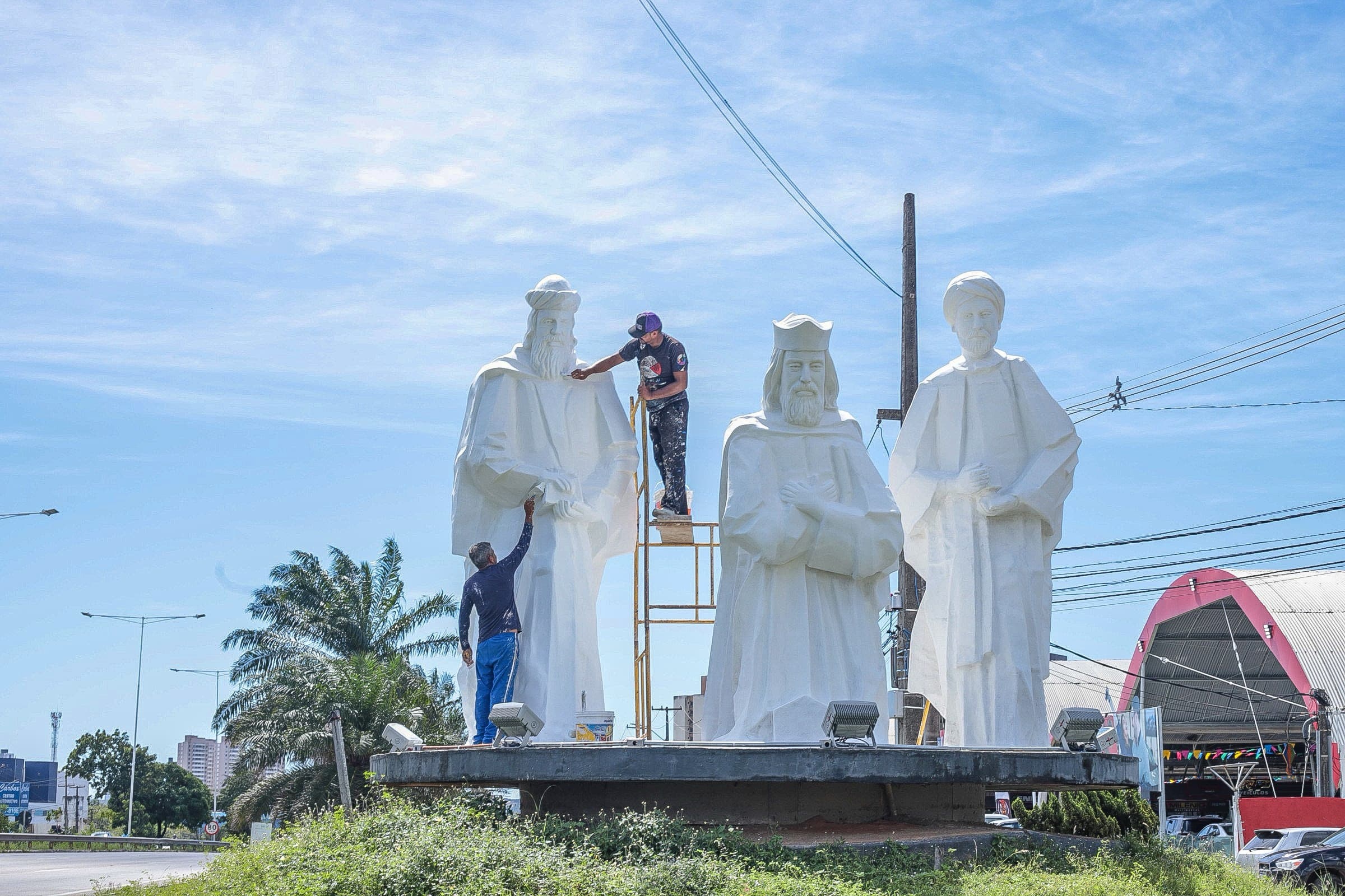 Revitalização da estátua dos três reis magos em Natal | Foto: Semsur