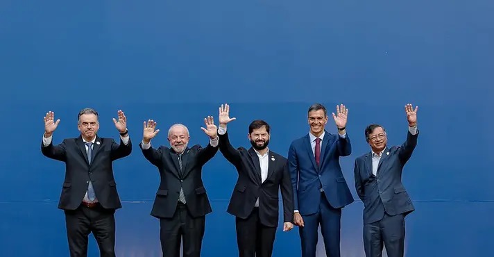 Lula ao lado de líderes mundiais no Chile | Foto: Reprodução/GovBR