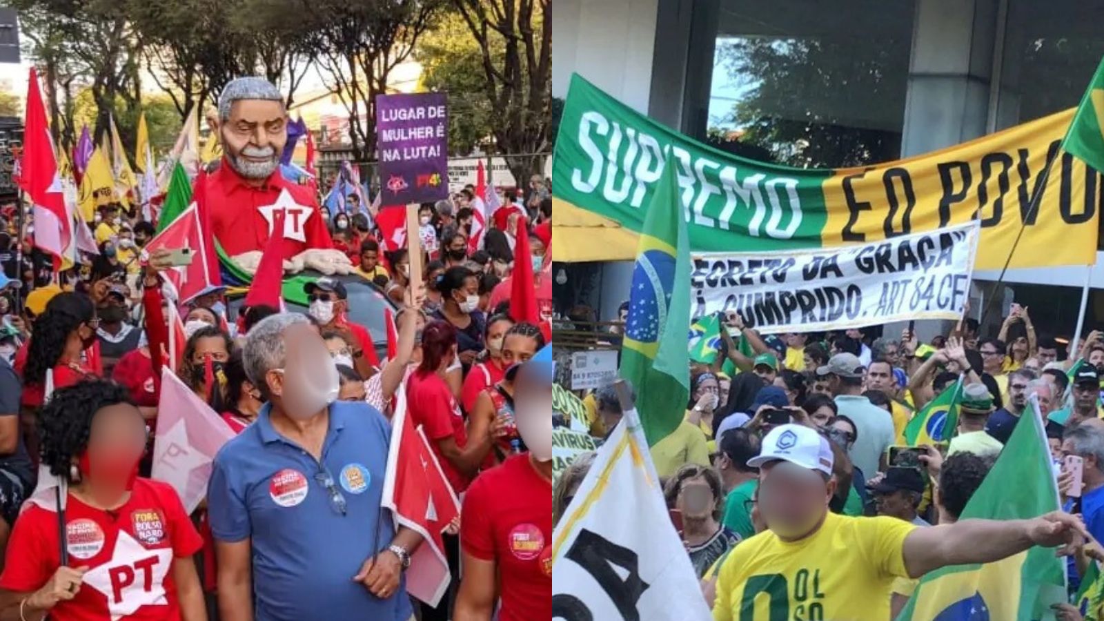 Atos e protestos políticos de esquerda e direita no RN 