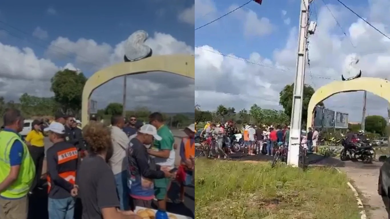 Protesto de moradores e comerciantes suspende mudanças no trânsito em Pirangi - Foto: Reprodução/Redes sociais