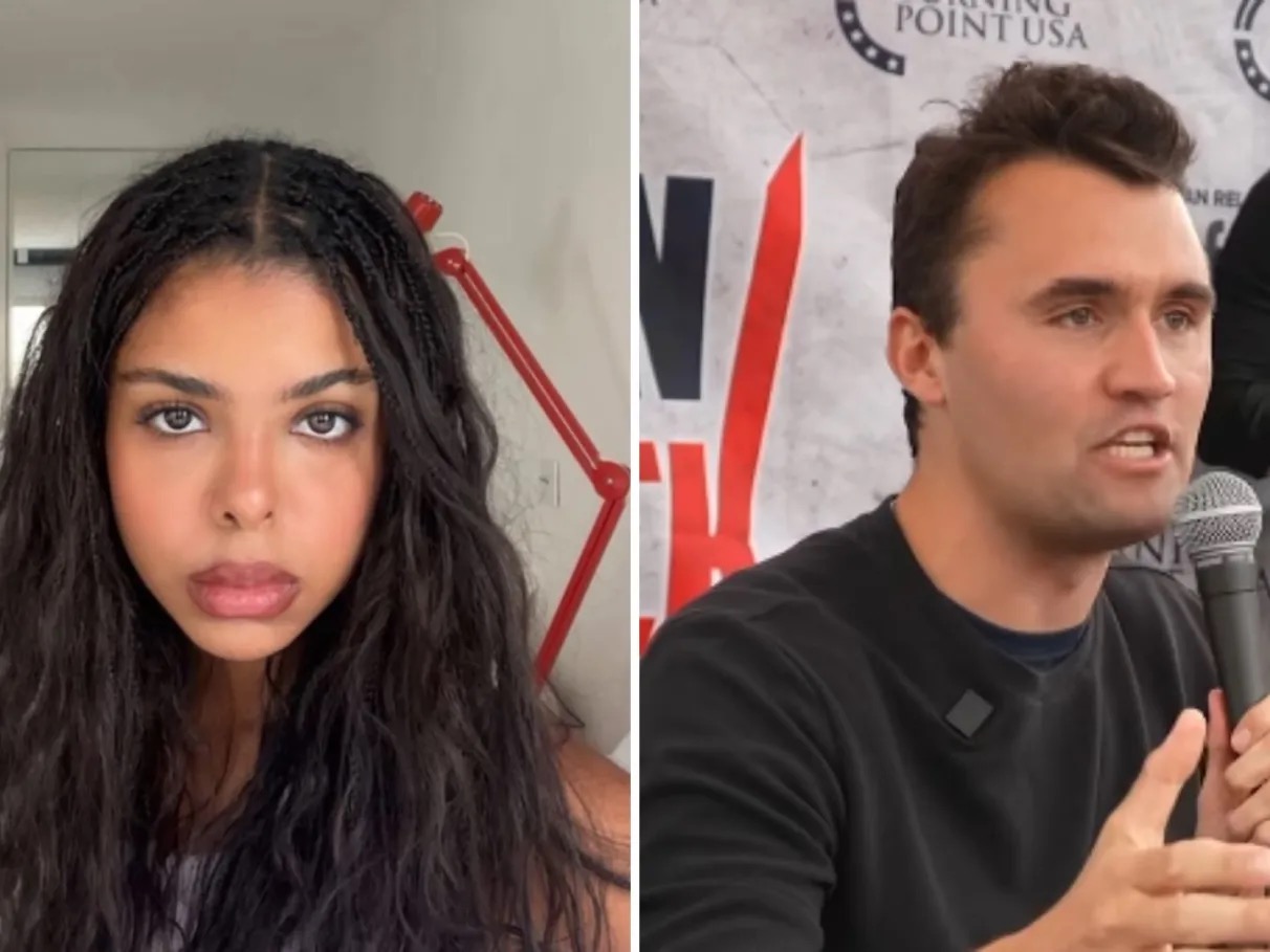 Zazá Pecego e Charlie Kirk (Montagem/ Reprodução/Instagram)
