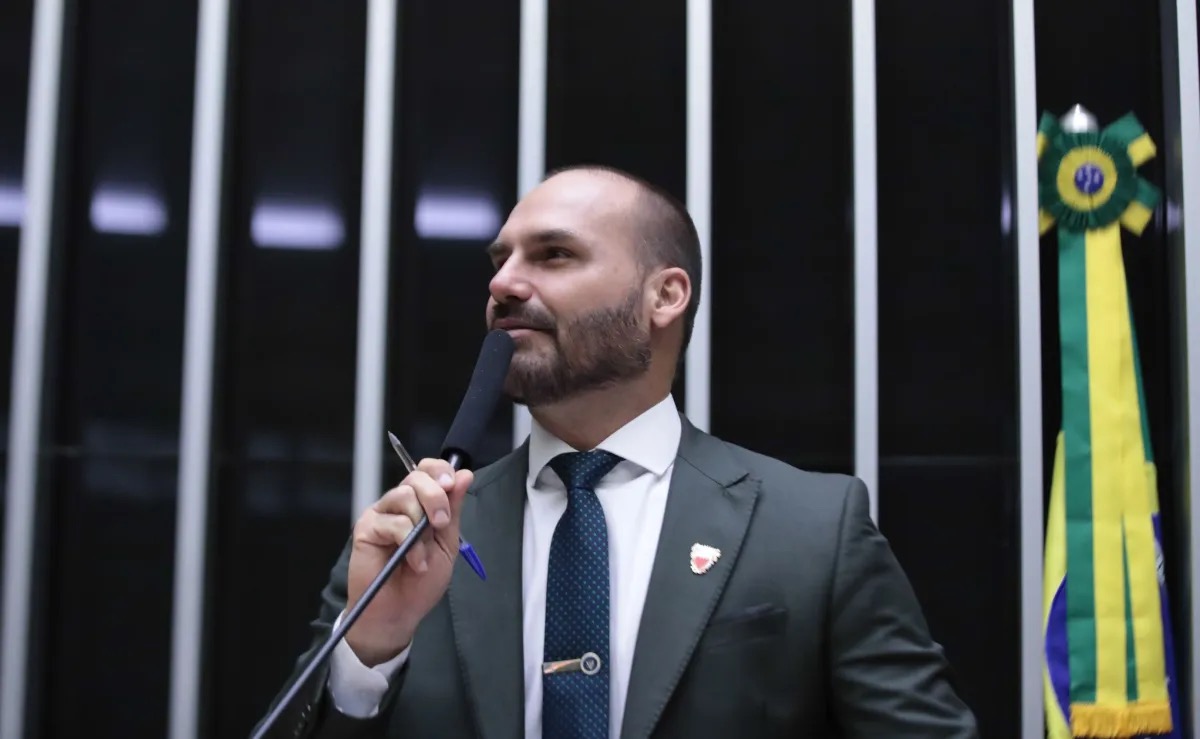 O deputado federal Eduardo Bolsonaro (PL-SP)  • Zeca Ribeiro/Câmara dos Deputados