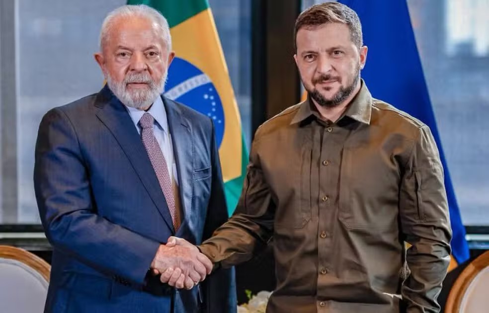 Lula se reuniu com Zelensky em Nova York — Foto: Roberto Stuckert/ PR