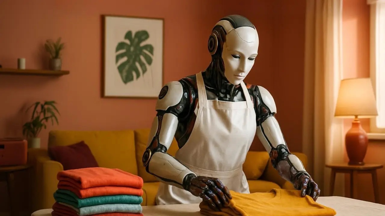 Tecnologia em desenvolvimento na Meta poderá servir como cérebro para robôs como este, que pedi para uma IA geradora de imagens criar  (Alvaro Leme/Chat GPT Images/Reprodução) 