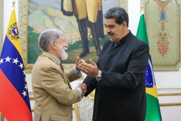 Celso Amorim e Nikolas Maduro | Foto: Reprodução/Twitter