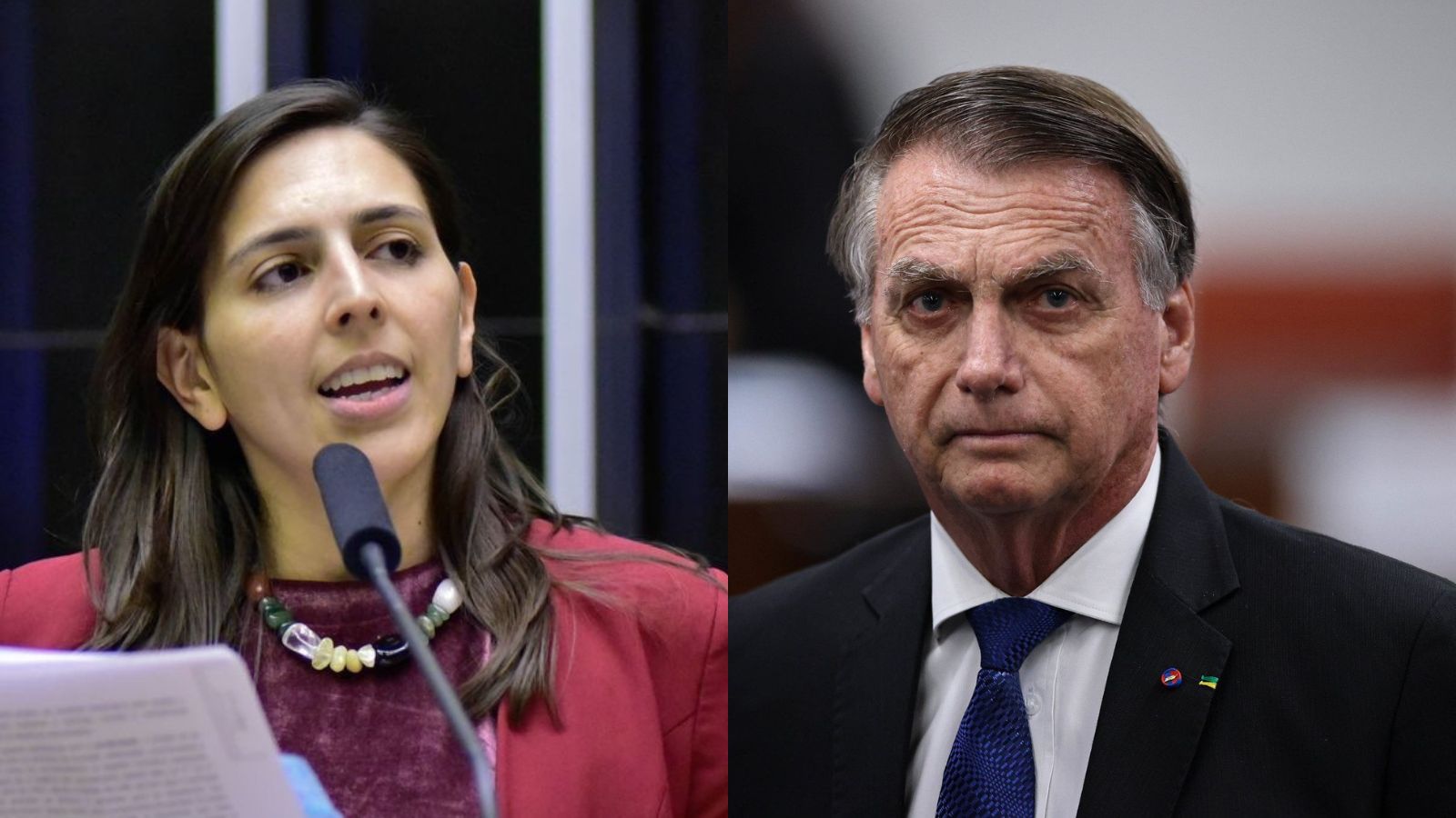 Natalia Bonavides e Jair Bolsonaro