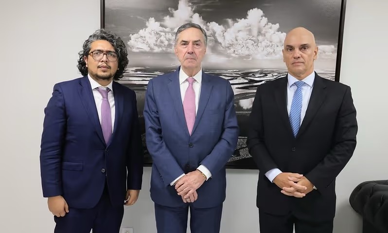 Pedro Vaca, Barroso e Moraes. Foto: STF