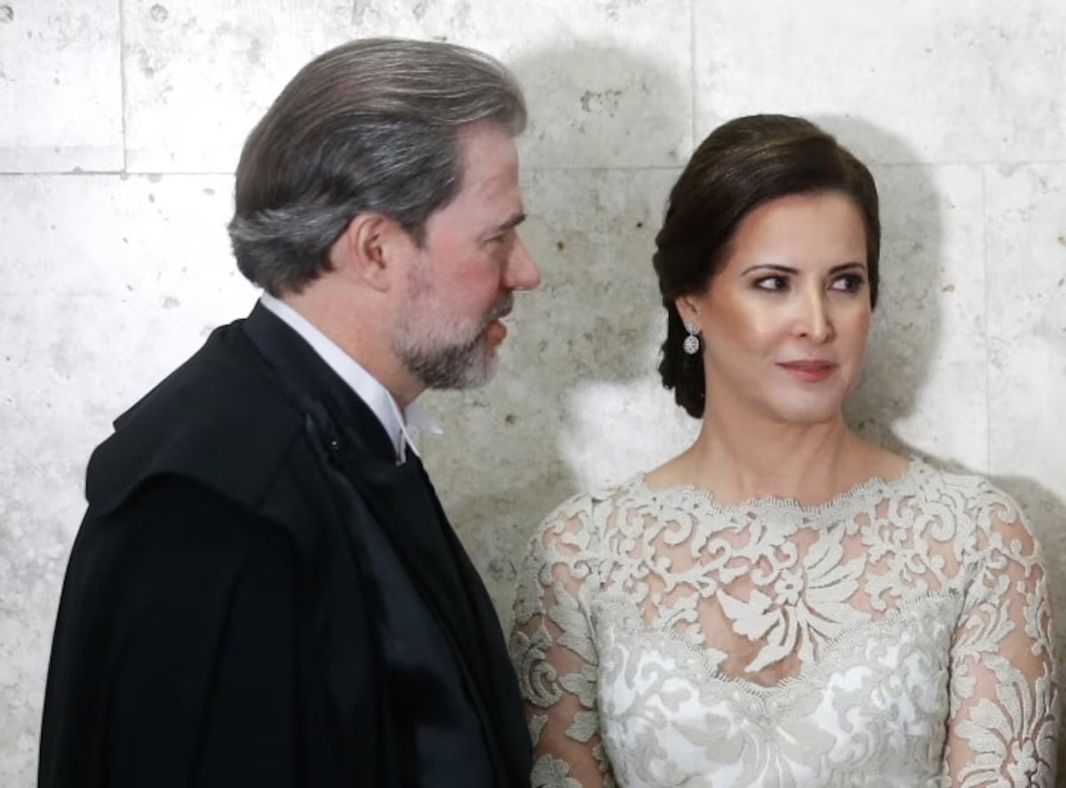 Toffoli e a mulher, Roberta Maria Rangel, na cerimônia de posse do ministro, em setembro de 2018.  Foto: DIDA SAMPAIO/ESTADÃO