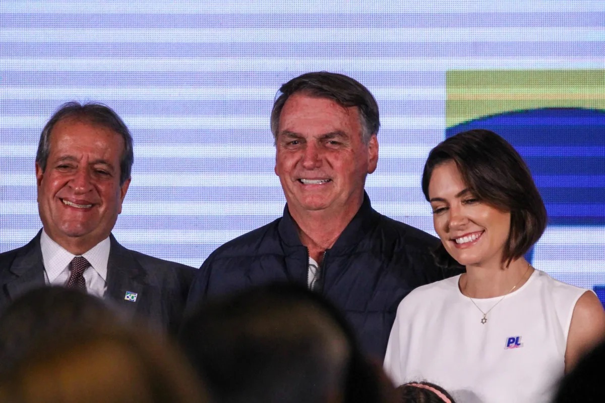 Valdemar Costa Neto, Jair Bolsonaro e Michelle Bolsonaro  • JOSÉ LUIZ TAVARES/FUTURA PRESS/ESTADÃO CONTEÚDO