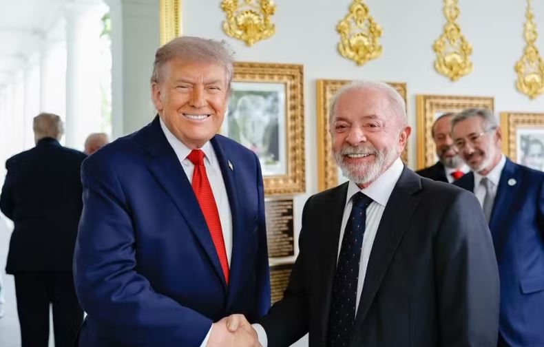 Trump e Lula durante encontro na Casa Branca, em 7 de maio de 2026 — Foto: Presidência da República