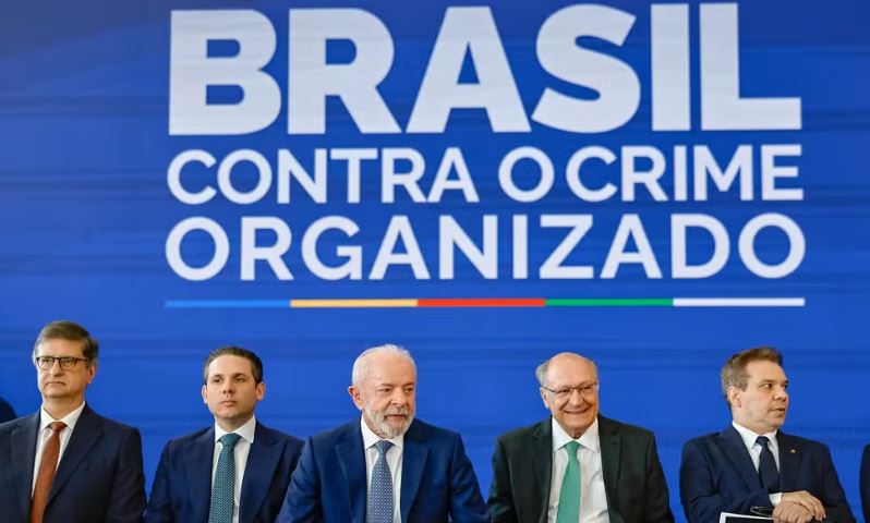 Lula durante evento de lançamento do Programa Brasil Contra o Crime Organizado. — Foto: Ricardo Stuckert/ Presidência da República