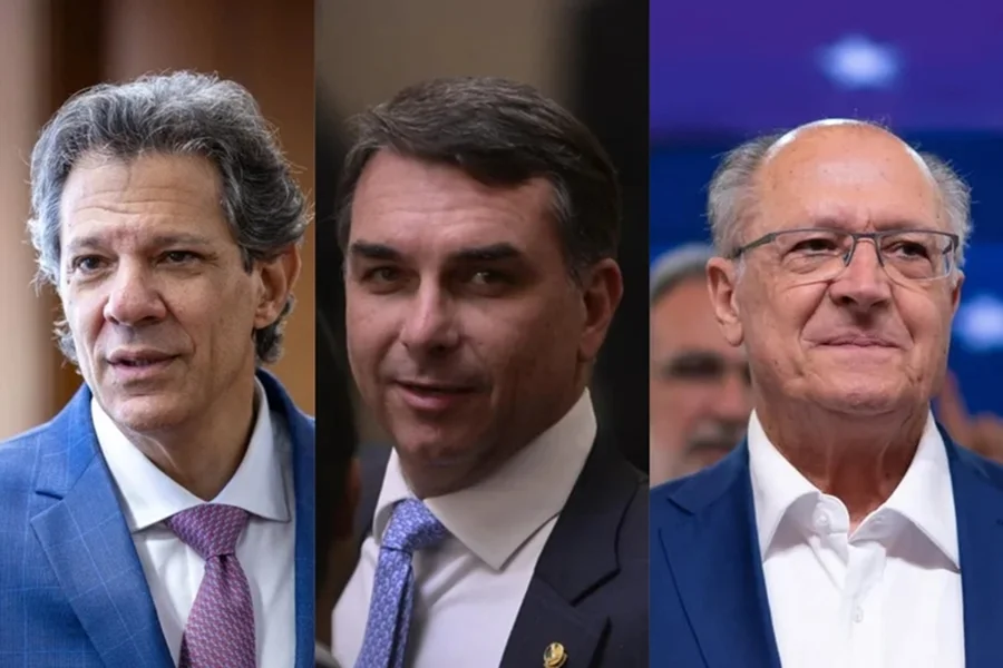 Haddad, Flávio Bolsonaro e Geraldo Alckmin | Fotos: Washington Costa/MF e KEBEC NOGUEIRA/METRÓPOLES