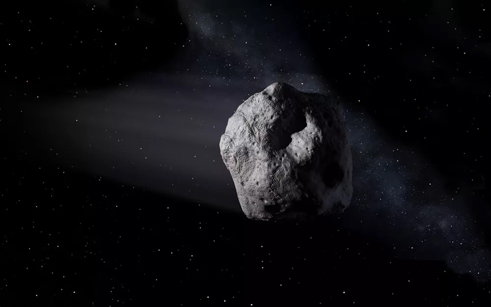 Ilustração da Nasa representa um asteroide no espaço — Foto: Nasa/Divulgação