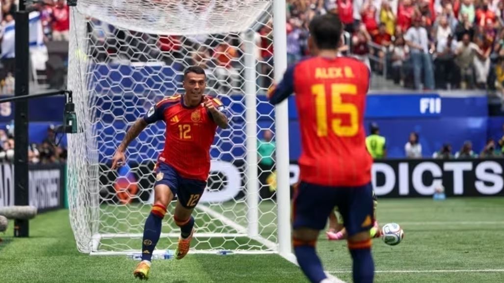 Pedro Porro comemora segundo gol da Espanha contra a Áustria na Copa do Mundo 2026 • Divulgação/Fifa