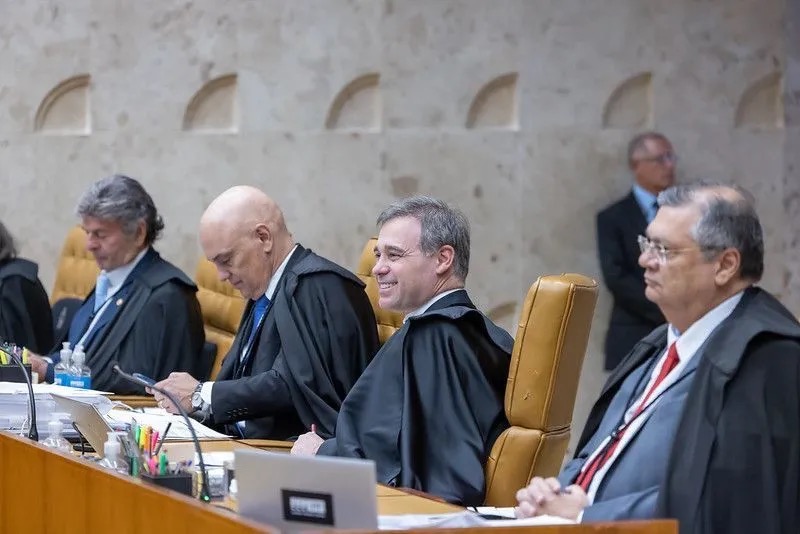 Os ministros Luiz Fux, Alexandre de Moraes, André Mendonça e Flávio Dino em sessão no STF  • 16/052024 - Antonio Augusto/SCO/STF