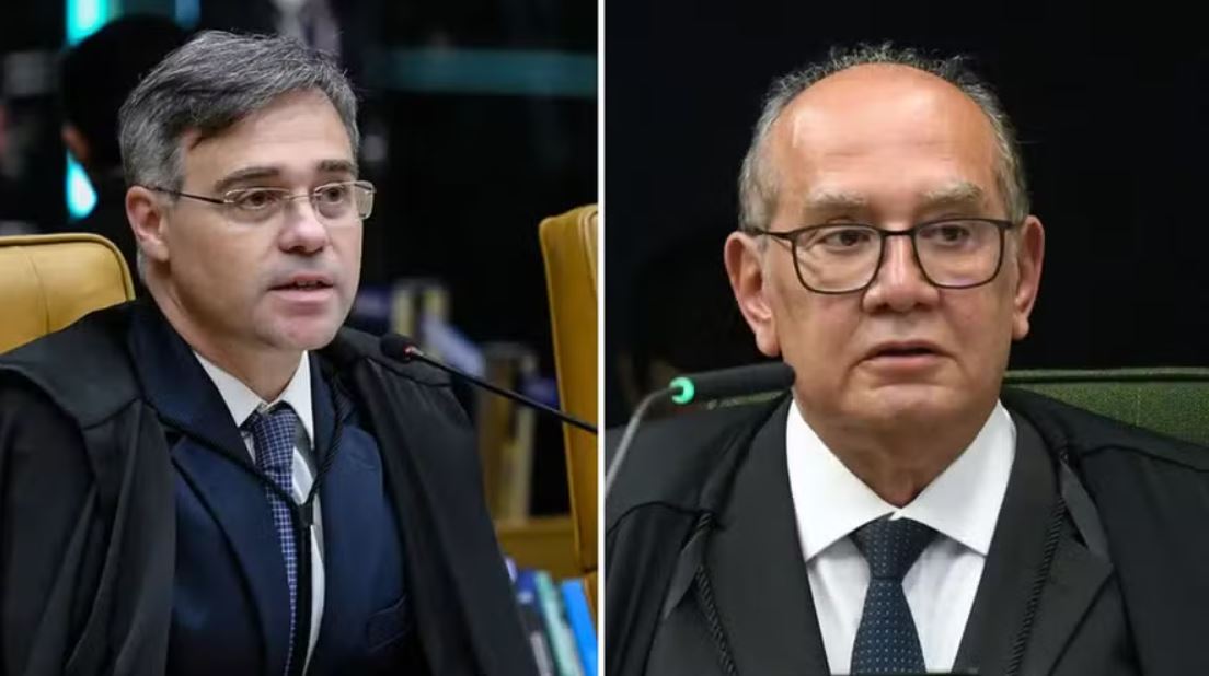 Os ministros do STF André Mendonça e Gilmar Mendes — Foto: Carlos Moura/STF