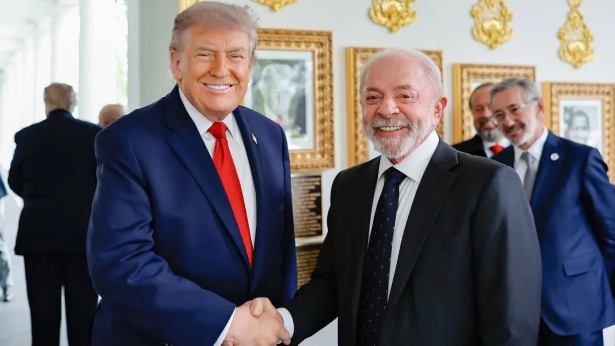 Donald Trump e Luiz Inácio Lula da Silva na Casa Branca, durante encontro no dia 7 de maio  • Instagram/@lulaoficial