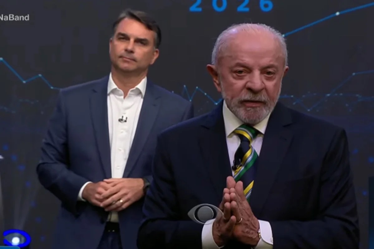 FLÁVIO BOLSONARO E LULA | Imagens cedidas pela TV Band