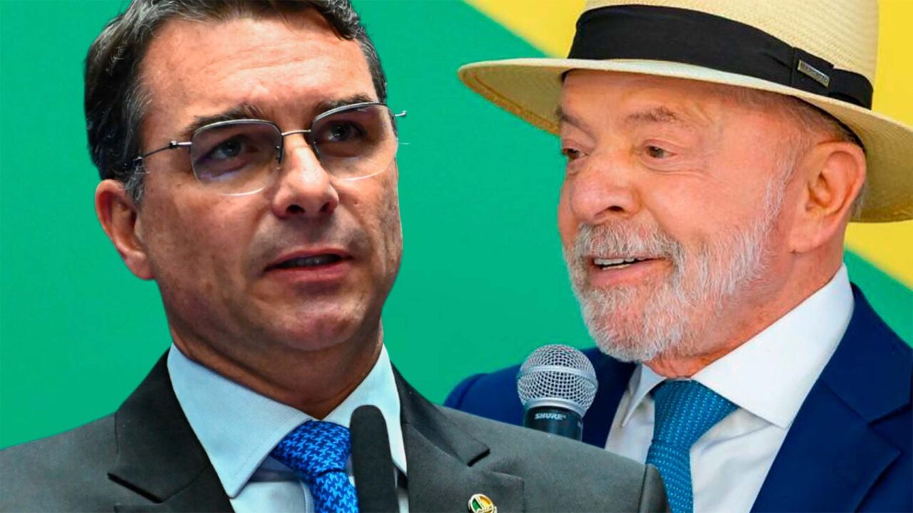 FLÁVIO BOLSONARO E LULA | Arte: O Antagonista