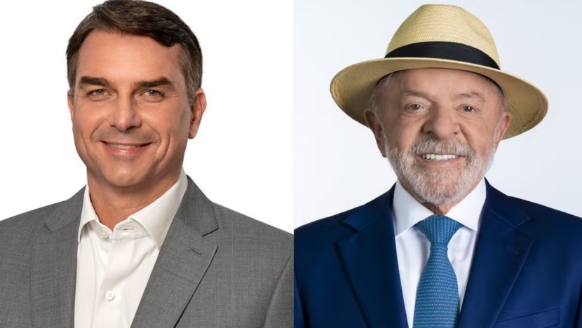 Flávio Bolsonaro e Lula — Foto: Divulgação