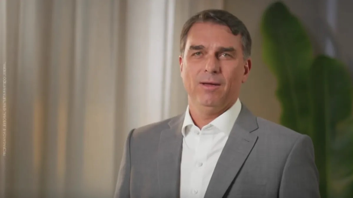 Flávio Bolsonaro (PL), em primeira propaganda eleitoral na televisão  • Reprodução