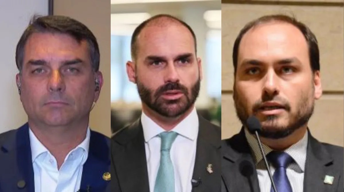 Flávio, Eduardo e Carlos Bolsonaro  • reprodução redes sociais/ CNN Brasil/ Mário Agra/Câmara dos Deputados